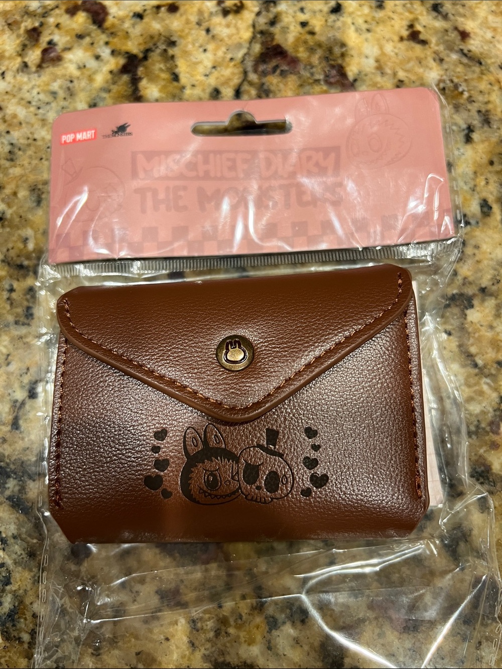 Pop Mart The Monsters Brown Card Holder Wallet - Mischief Diary NIB